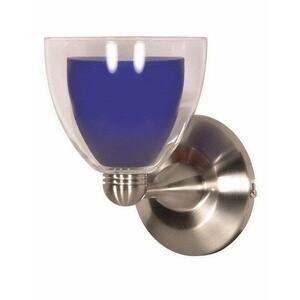 Nuvo Lighting 60-700 One Light Wall Sconce Brushed Nickel Finish and Cobalt Blue